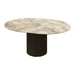 Premium Luxury Ceramic Round Extendable Dining Table with Solid Wood Base