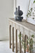 Vintage Art Deco Console Table: Recycled Pine, Cold Smoky Grey Finish