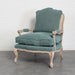Elegant French Rattan Wicker Back Leisure Chair, Solid Oak Wood Frame