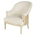 Elegant French Antique Oak Wood Linen Leisure Armchair for Living Room