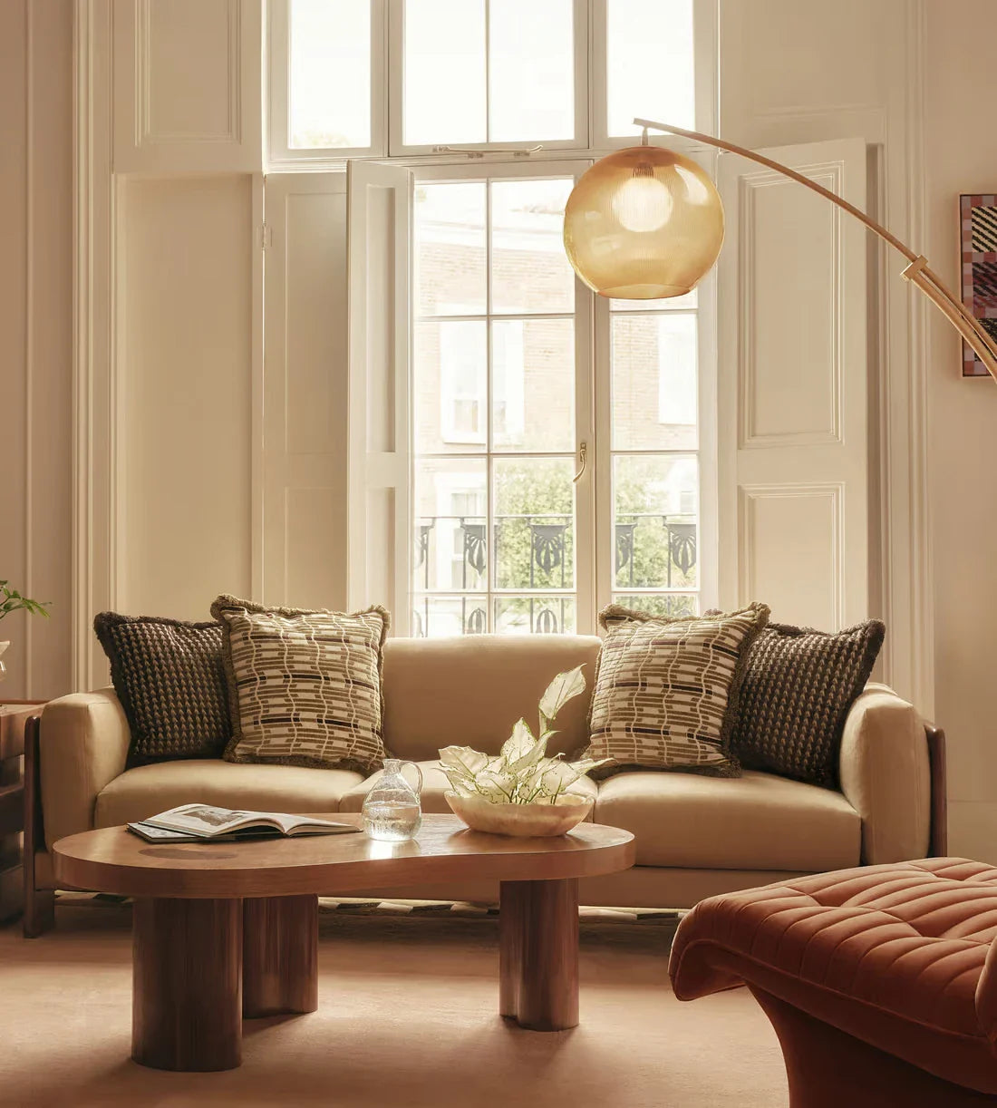 Modern Modular Luxury Three-Seater Sofa for Living Room, Durable Handcrafted Design