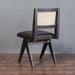 Elegant Solid Oak Wood Leather Rattan Back Dining Chair for Hotel Restaurant