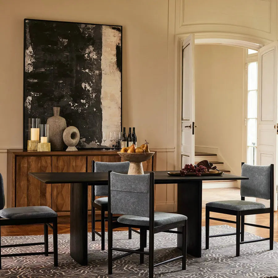 Nordic Solid Wood Extendable Live Edge Rectangular 8-Seater Dining Table