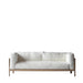 Modern Minimalist White Linen Sofa - Solid Wood Frame Living Room Furniture
