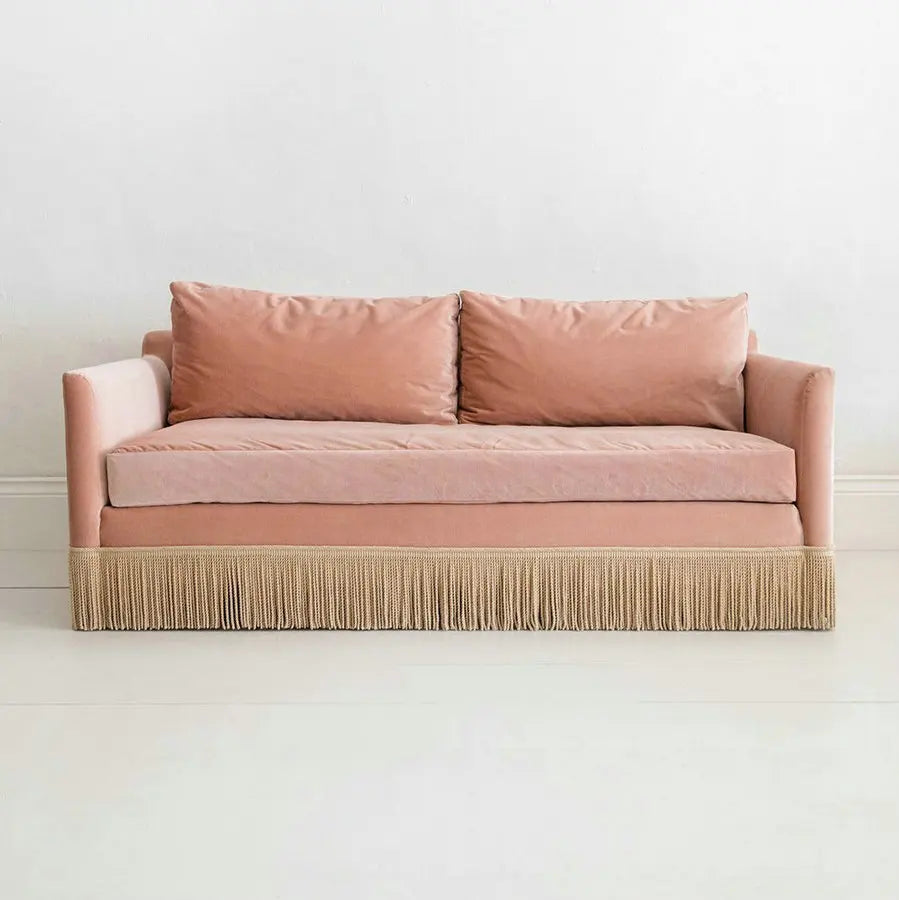 Elegant Velvet Fringe Tassel Sofa for Living Rooms and Apartments