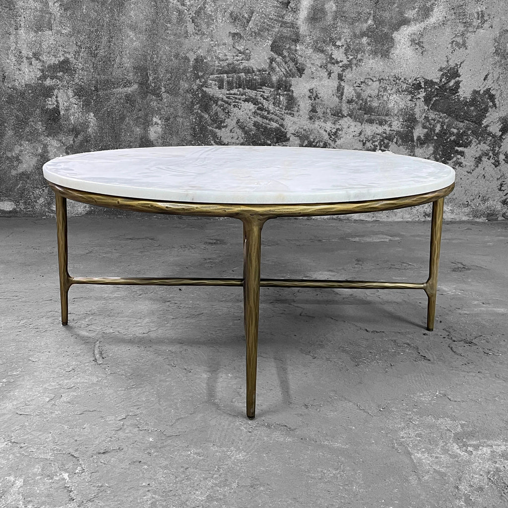 Premium Nordic Marble Top Coffee Table with Forged Metal Legs, Stylish Modern Design