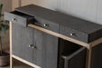 Elegant Scandinavian Solid Oak Sideboard: Minimalist 3-Door Living Room Storage Cabinet