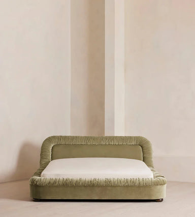 Luxury Handcrafted Velvet Platform Bed Frame - Comfortable, Modern, Solid Wood