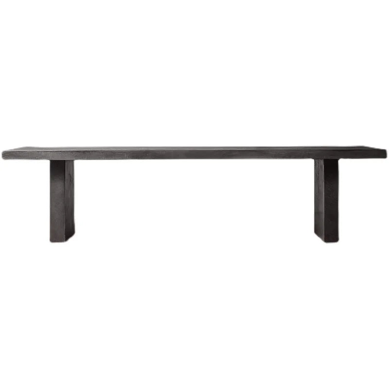 Modern Black Wood Dining Table, Customizable Size, Sturdy Home Kitchen Furniture