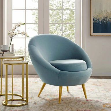 Luxurious Velvet Accent Chair with Gold Stainless Steel Base for Living Room