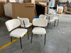 Modern Upholstered Curved Back Dining Side Chair with Sturdy Metal Legs