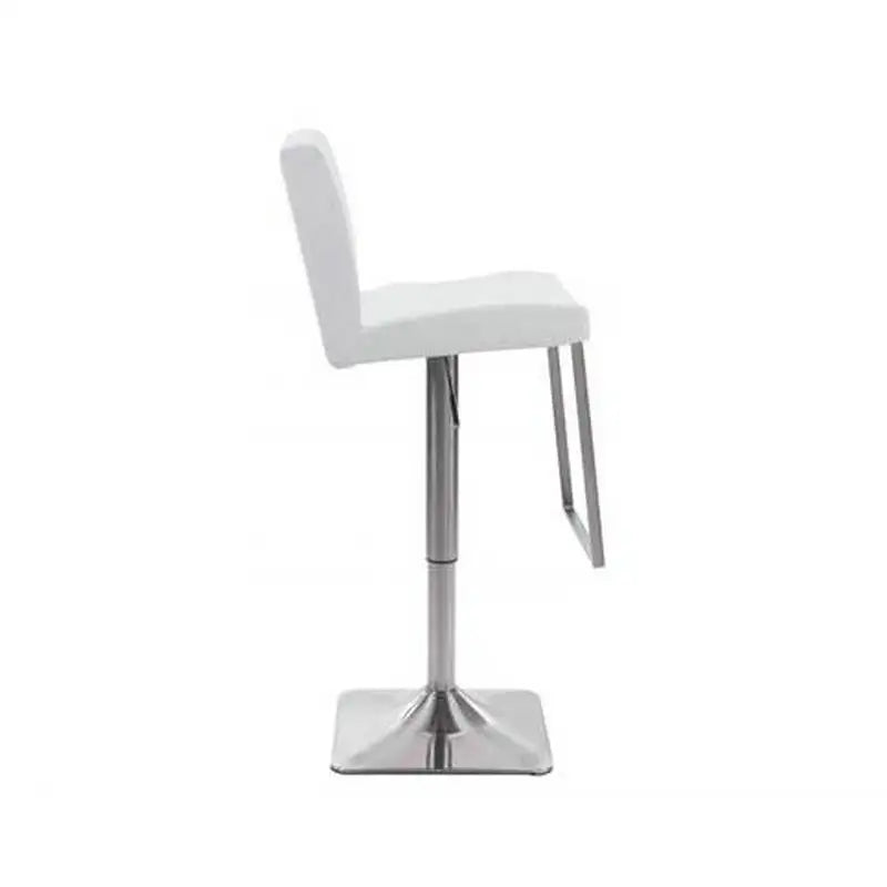 Elegant Stainless Steel Leather Adjustable Swivel Counter Height Kitchen Bar Stool