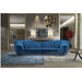 Modern Classic Navy Blue Velvet Tufted 3-Seater Corner Sofa