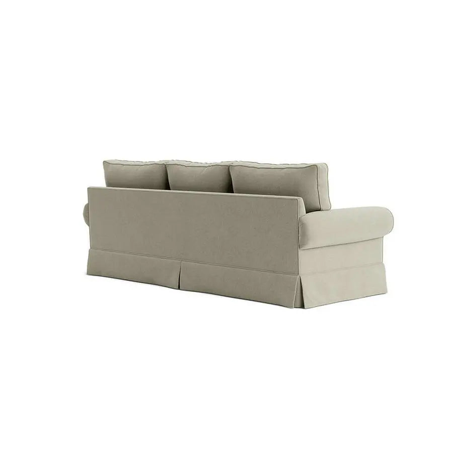 Contemporary Fabric 3-Seater Slipcovered Sofa for Compact Living Rooms