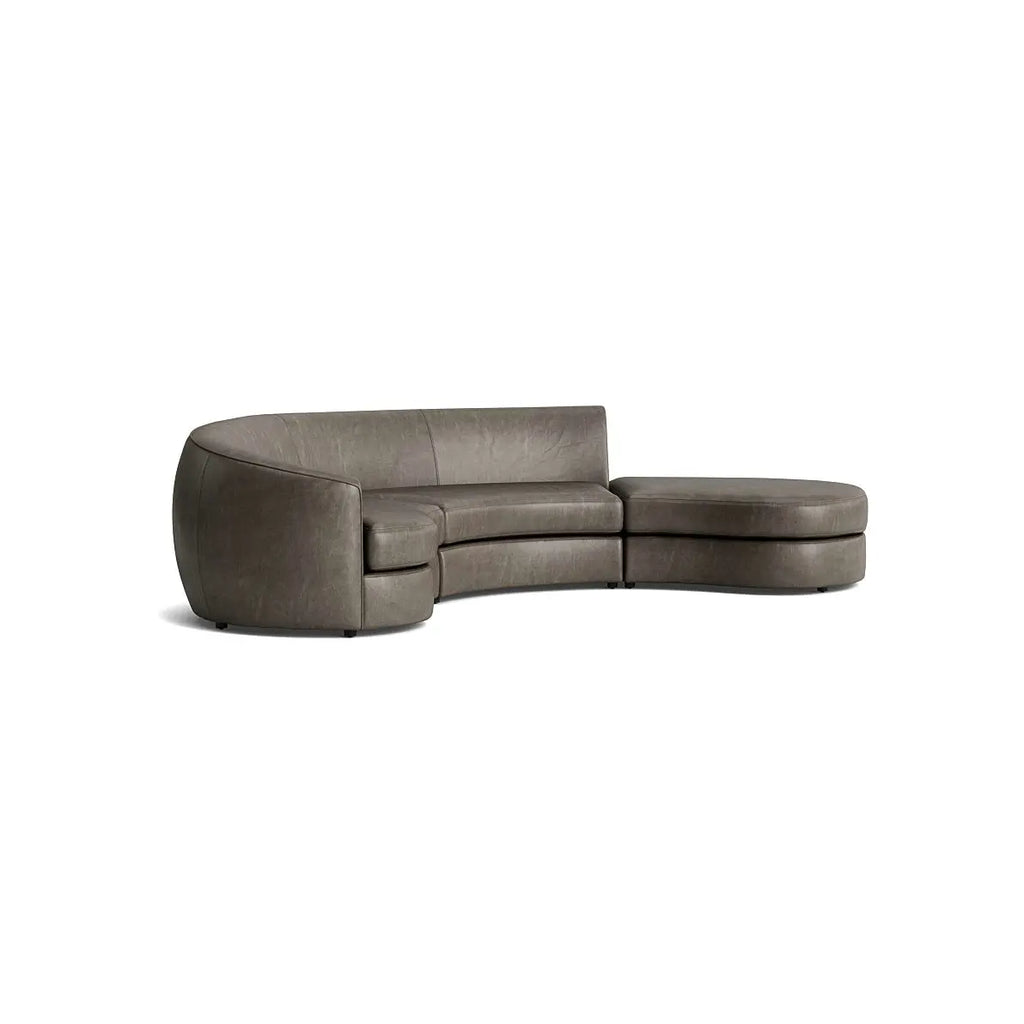 Luxury Curved Modular Sectional Sofa with Nubuck Fabric and Feather Fill