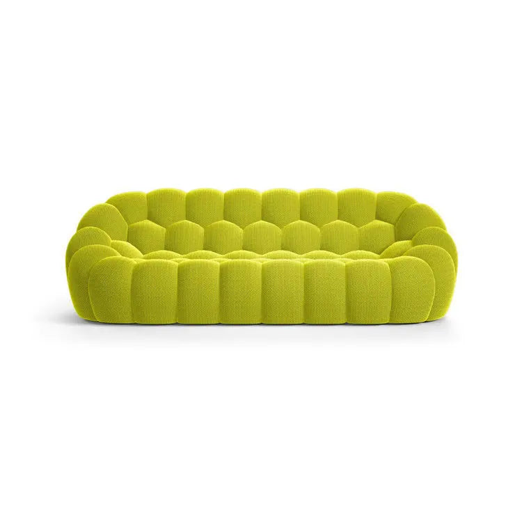 Modern Luxury Italian Boucle Fabric Bubble Module Corner Chesterfield Sectional Sofa Set