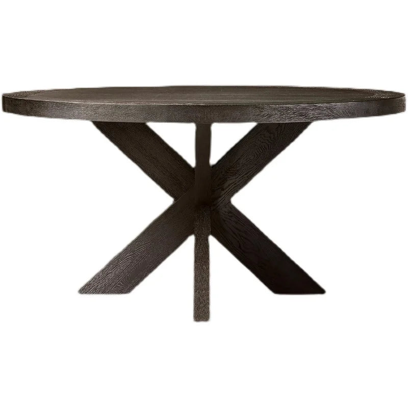 Elegant Round Solid Wood Handmade Dining Table for Home Dining Rooms