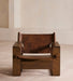 Luxury European Retro Leather Armchair: Handcrafted Solid Wood Living Room Lounge