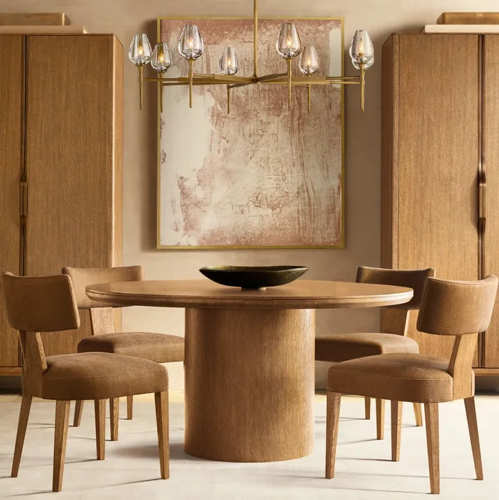 Luxury Solid Wood Round Dining Table for Restaurant Hotel Villa Home