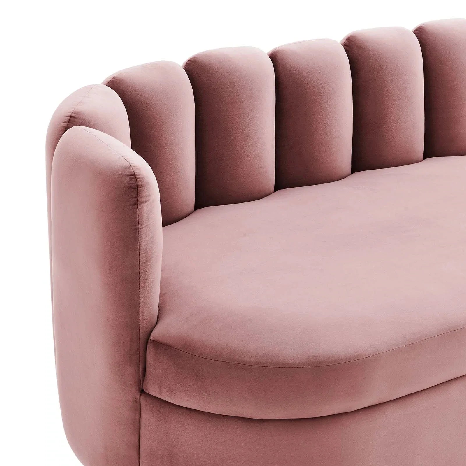 Elegant Channel Tufted Performance Velvet Sofa Couch - Modern Living Room Furniture