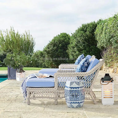 Professional Grade All Weather Rattan Chaise Lounge for Commercial Fitouts