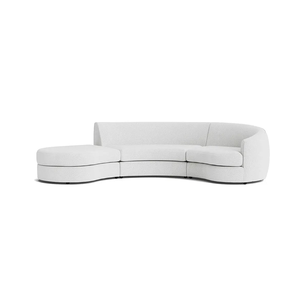 Luxury Curved Modular Sectional Sofa with Nubuck Fabric and Feather Fill