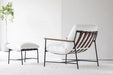 Minimalist Nordic Steel Upholstered Accent Chair Ottoman for Modern Living Spaces