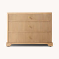 Modern American Vintage Solid Oak Wood Reeded Nightstand - Genevieve Collection