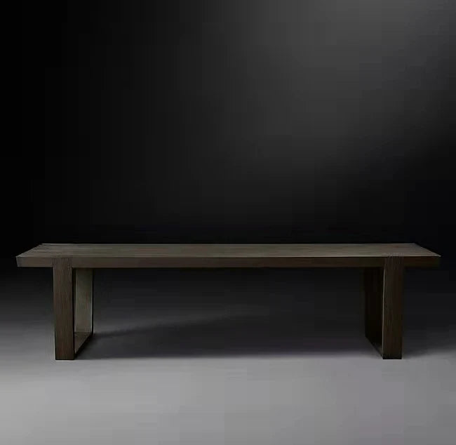 Durable Solid Wood Plank Dining Table - Modern Style, Customizable for Any Space