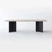 Nordic Wash Top Solid Wood Dining Table, Modern Black Legs, 8-10 Seater