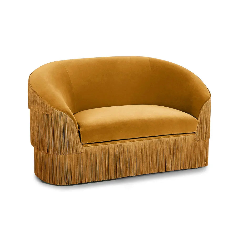 Luxury Modern Velvet Fringed Sectional Sofa with Elegant Tassels for Living Room