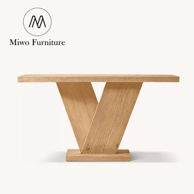 Antique Brown Solid Wood Luxury Villa Entrance Console Table