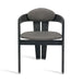 Stylish Nordic Black Oak Wood Accent Dining Chair with Comfortable Arms