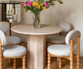 Elegant White Natural Travertine Round Dining Table - 4 Person Modern Home