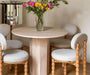 Elegant White Natural Travertine Round Dining Table - 4 Person Modern Home
