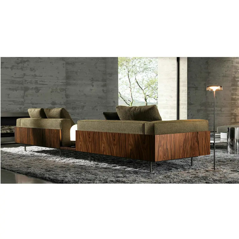Elegant Italian Modular Velvet Sofa Set with Chaise for Living Room