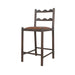 Premium Handmade Vintage Oak Wood Counter Stool with Genuine Leather Seat