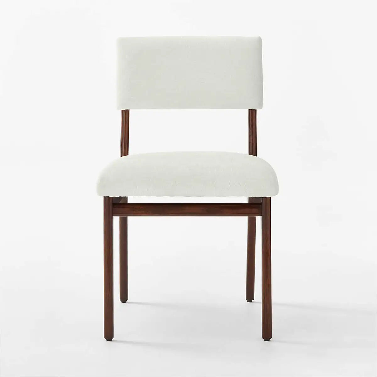 Elegant White Upholstered Oak Wood Dining Chair with Solid Wood Frame