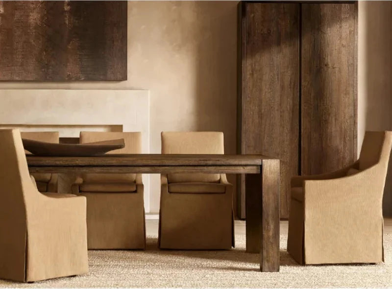 Modern Square Oak Solid Wood Dining Table - Customizable for Home & Hospitality