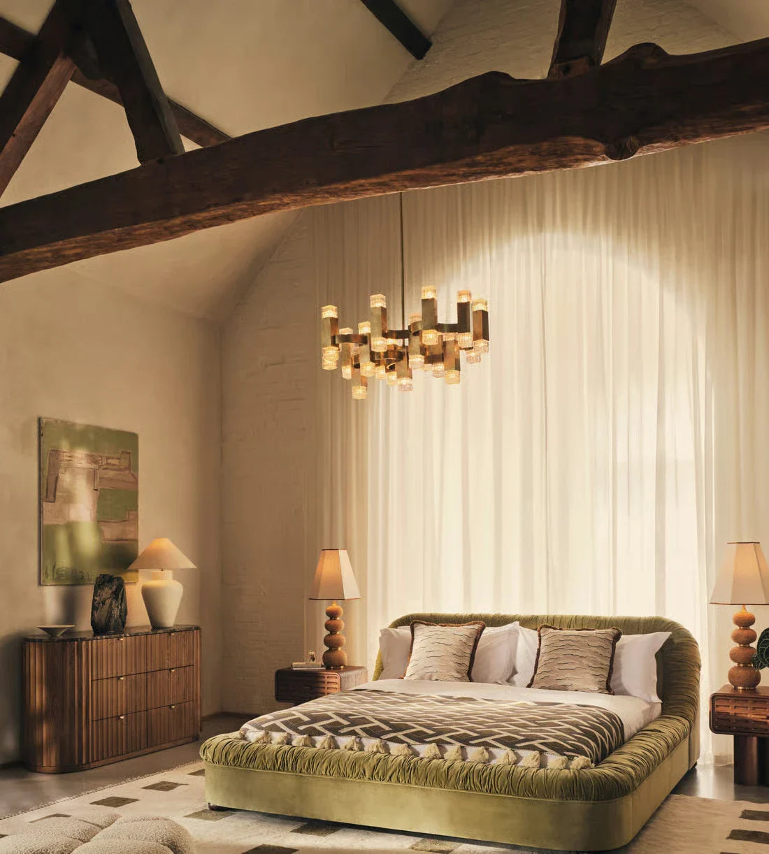Luxury Handcrafted Velvet Platform Bed Frame - Comfortable, Modern, Solid Wood