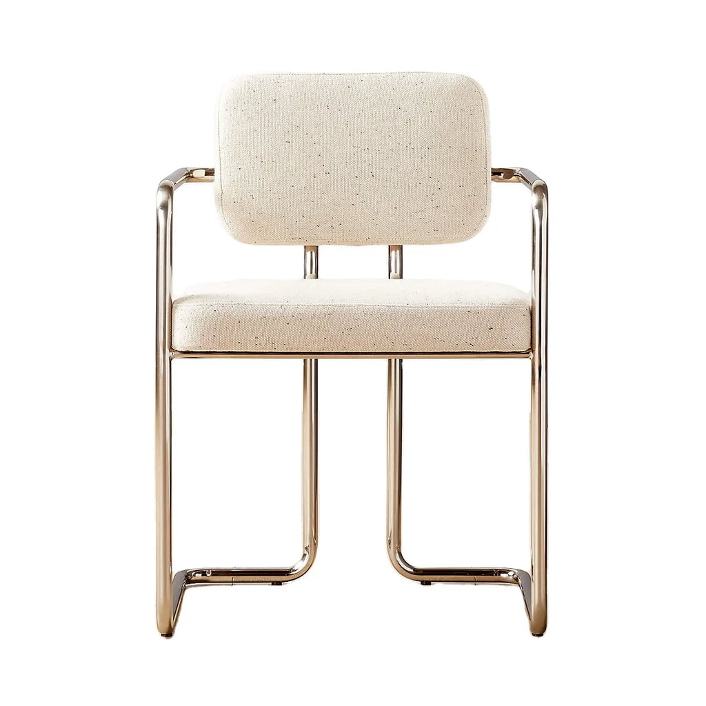 Stylish Modern Linen Dining Office Chair with Sturdy Steel Metal Legs