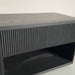 Elegant Black Modern Oak Fluted One-Drawer Nightstand with Barrel Design for Bedroom