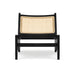 Modern Natural Rattan Cane Lounge Chair, Oak Frame, Backrest, Living Room Accent