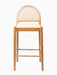 Elegant Nordic Arch Bar Stool: Woven Rattan, Solid Oak, Padded Comfort