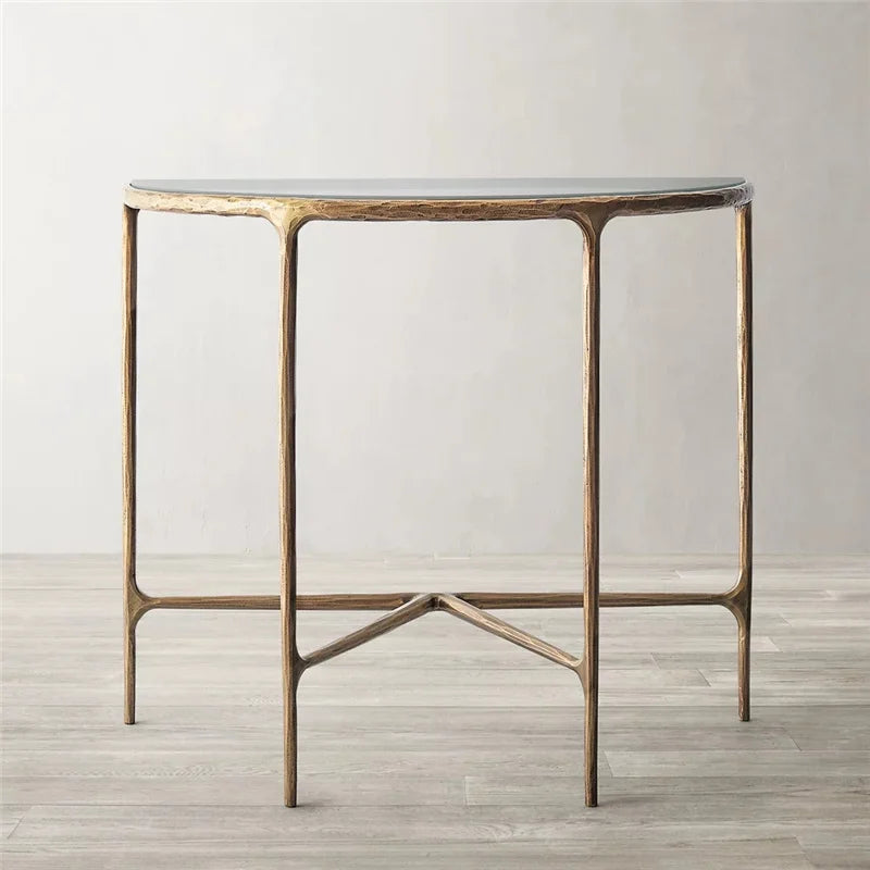 Luxurious Modern Marble Top Side Table with Sleek Metal Legs for Home and Hotel Decor
