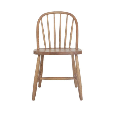 Solid Oak Armless Dining Side Chair - Scandinavian Modern Windsor Style