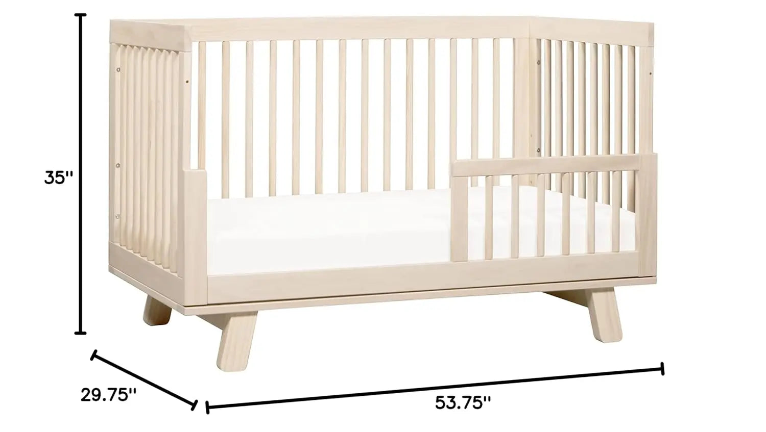 Versatile 3-in-1 Wooden Convertible Baby Crib Toddler Bed Daybed, Adjustable Heights