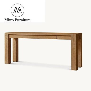 Contemporary Solid Wood Entryway Table with Storage Drawers Console Table