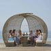 Premium All-Weather Round Rattan Sun Bed for Commercial Outdoor Projects
