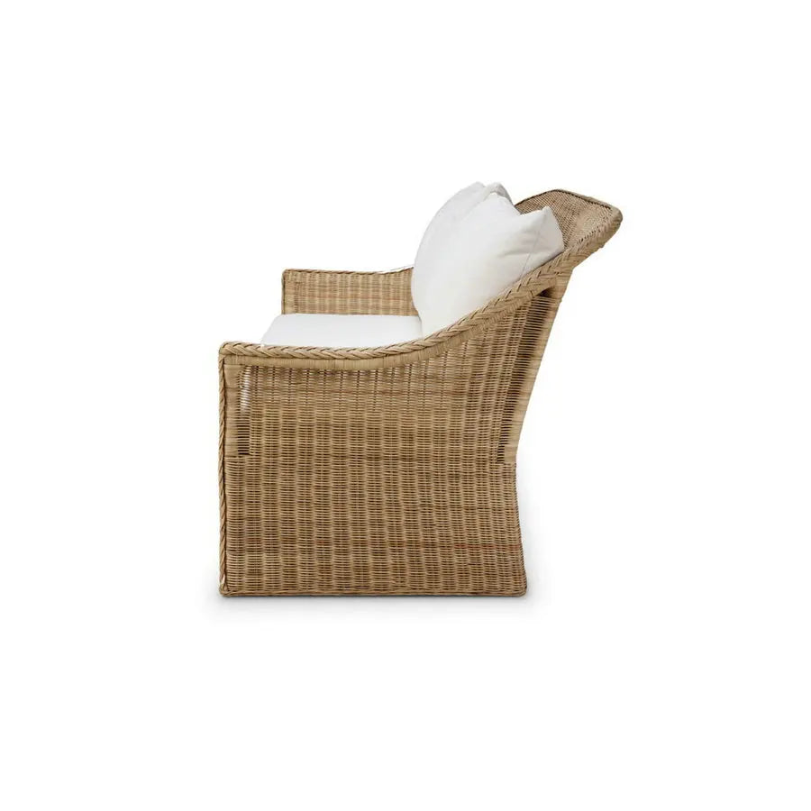 Coastal Rattan Outdoor Sofa Set with Cushions, Modern Wicker Garden Couch